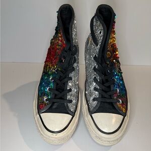 Converse Multicolor Sequin High-Top Sneakers